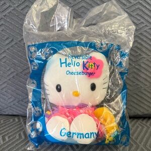 New Sanrio Hello Kitty Reversible Plush McDonald's FIFA 2002 Germany Burger 6”